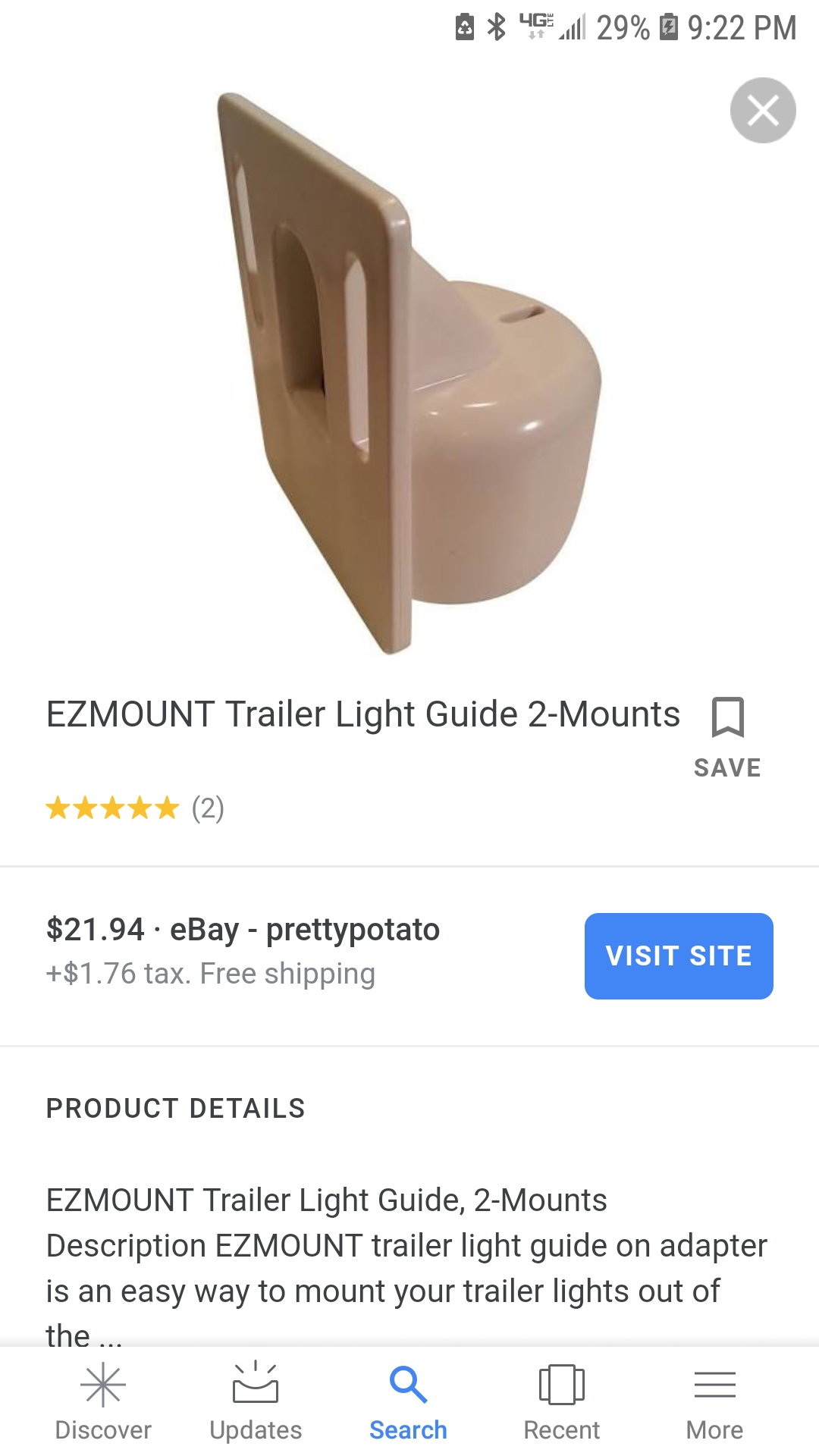 2-Mounts EZMOUNT Trailer Light Guide 