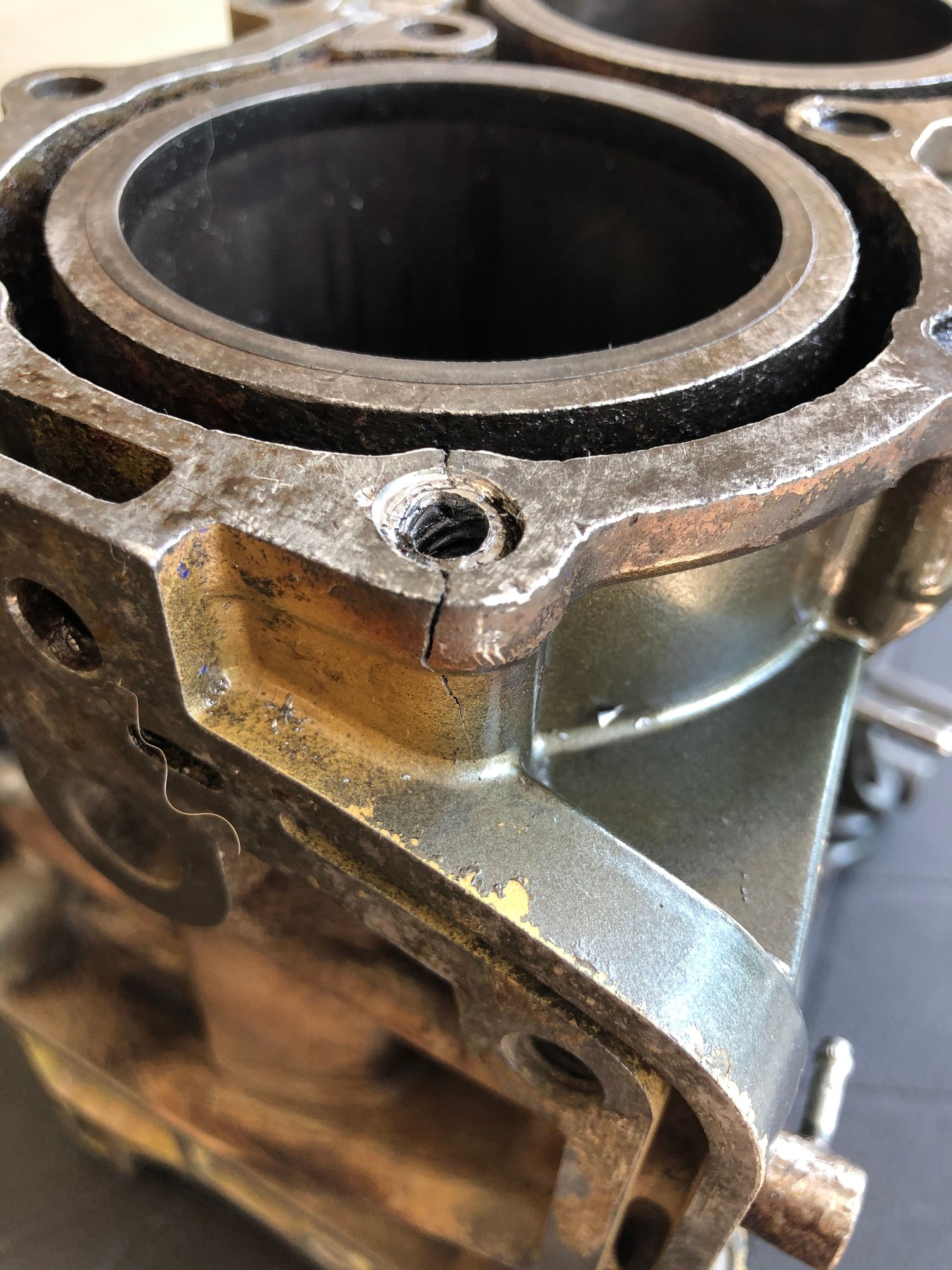 Cracked block while removing bolt The Hull Truth Boating and
