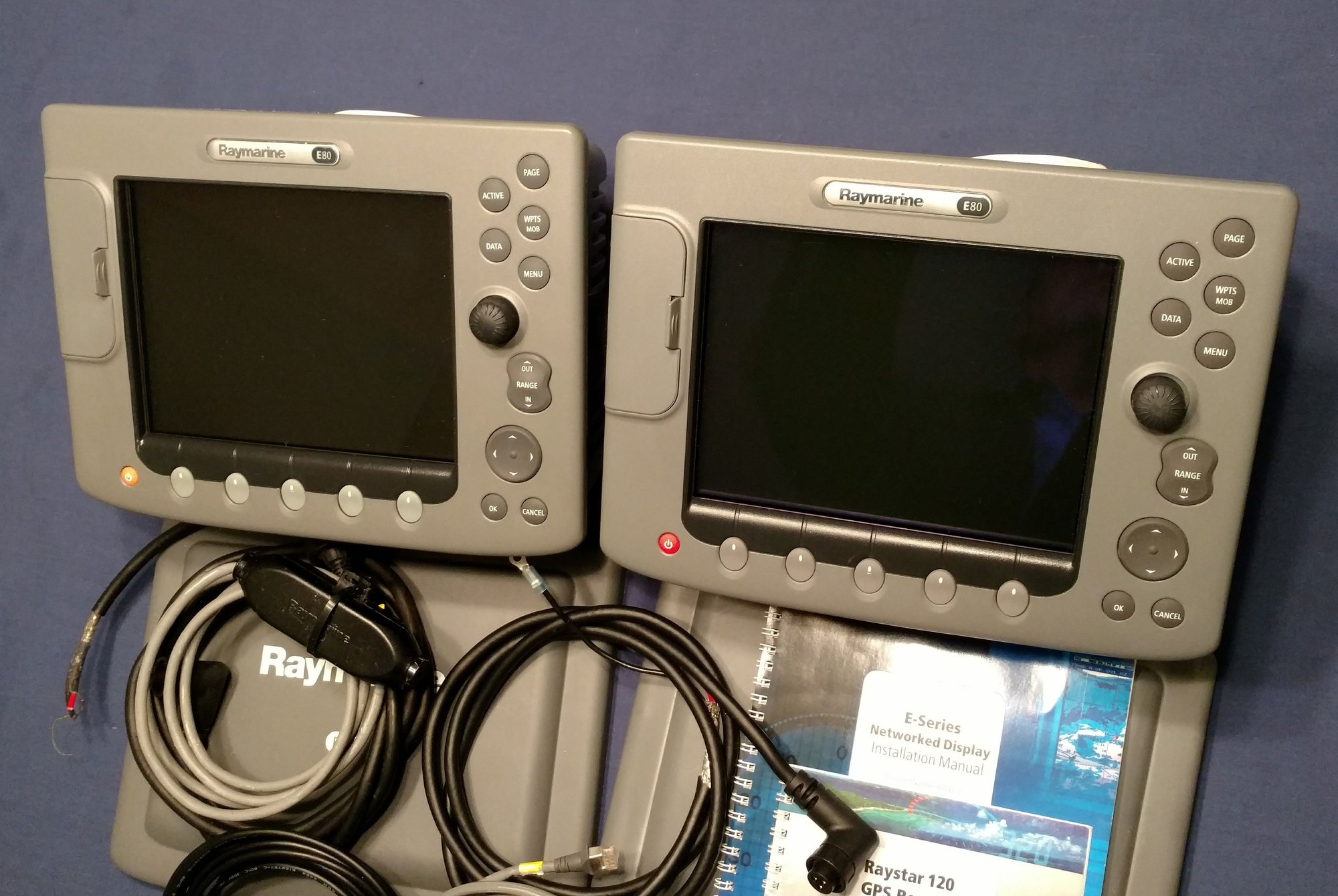 2 Raymarine E80 Multi Function Displays E Series ChartPlotters The