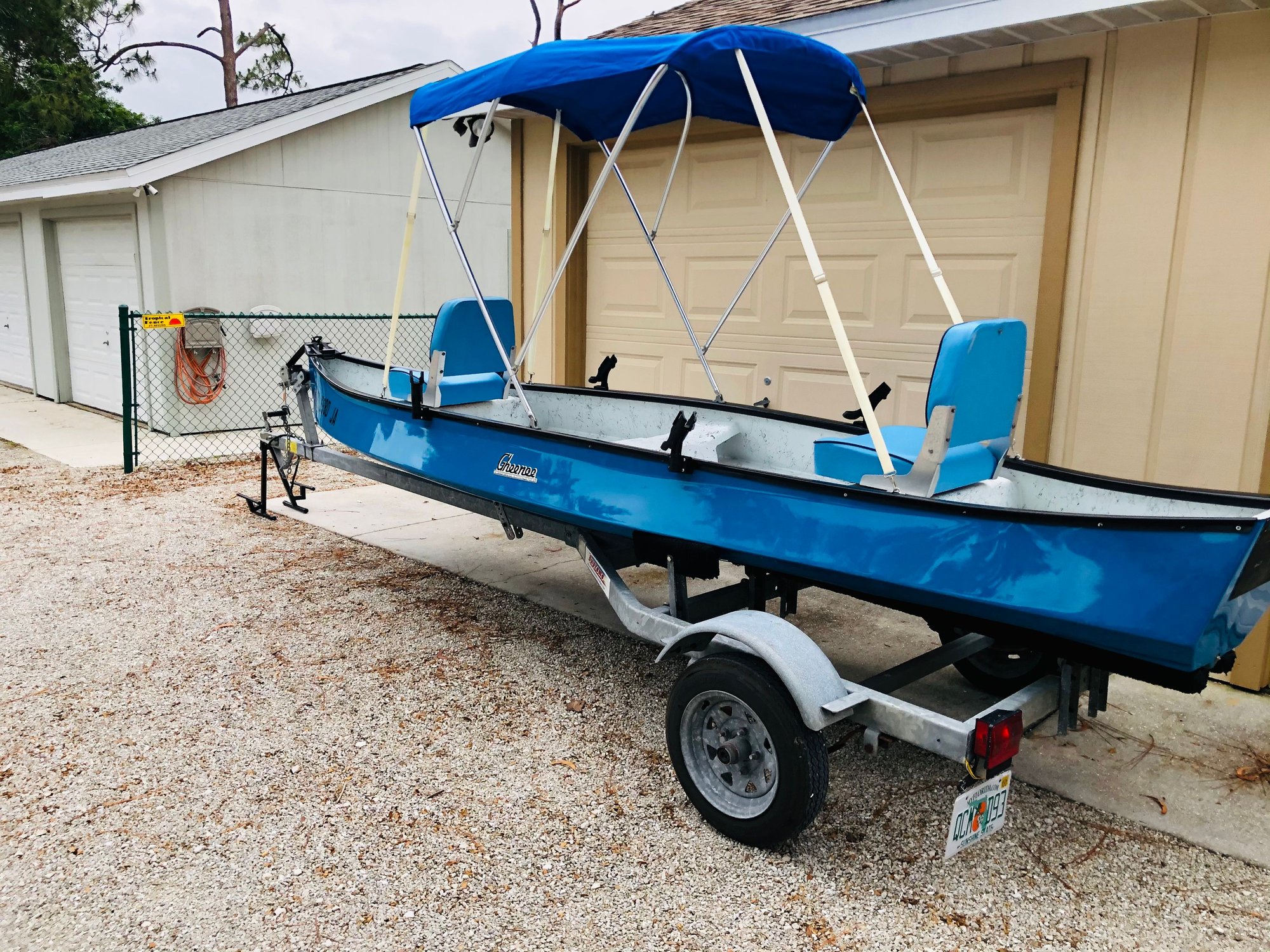 Gheenoe 16' 4' beam with trailer location south west Fl. SOLD The