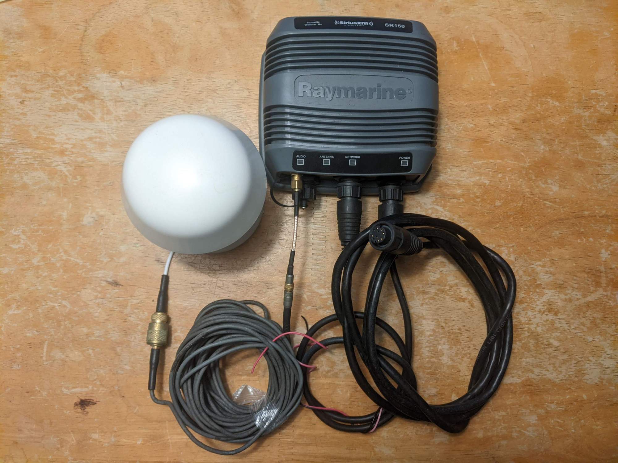 FS Raymarine SR150 Satellite Weather Receiver, Antenna, Cables The