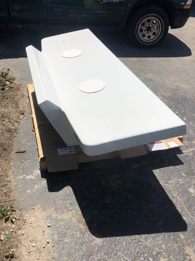 Twin engine outboard bracket, aluminum, flotation, new SOLD The Hull