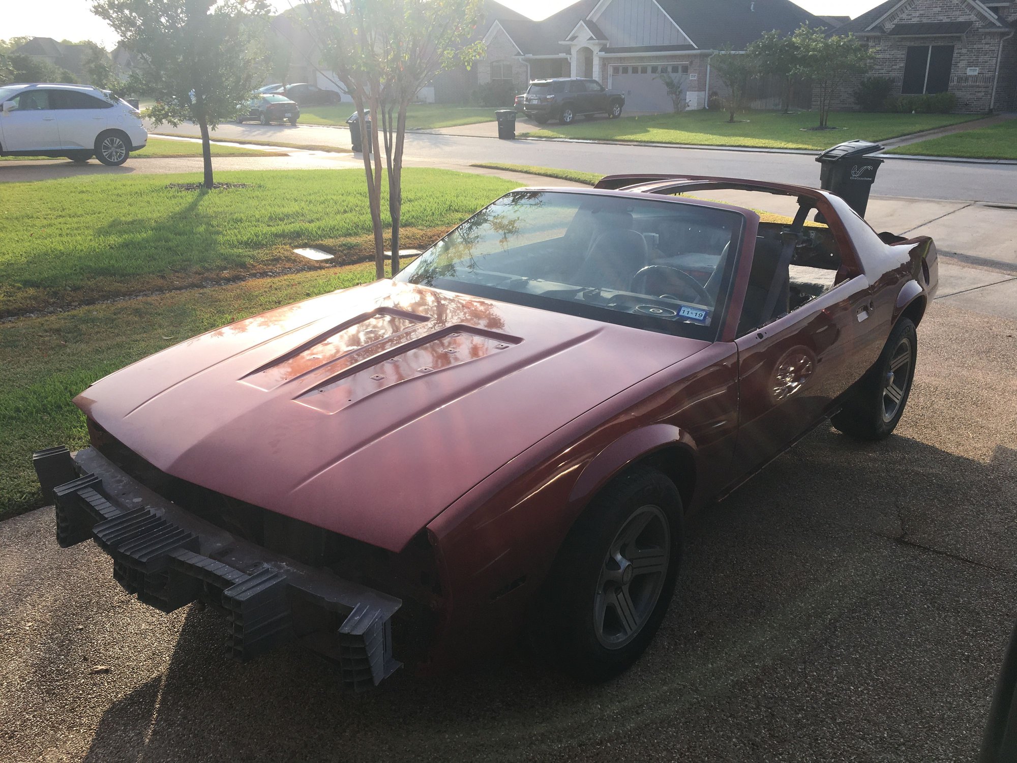 Bad body work and the paint is the wrong tone. Lack of coverage made it very brassy. 