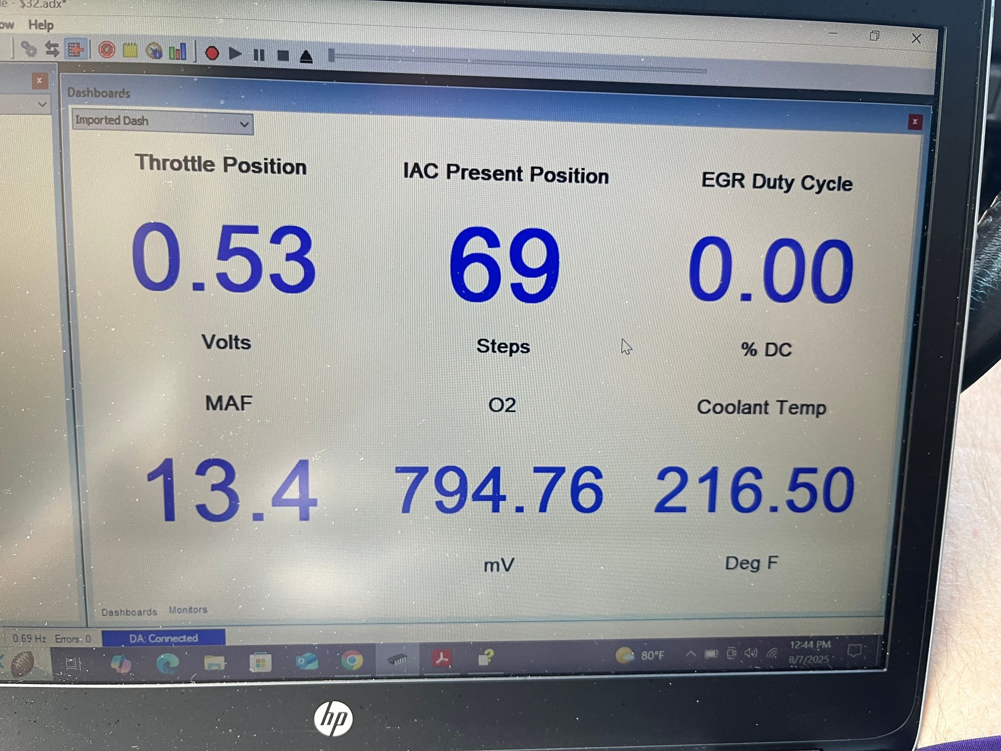 I was able to configure some of the information, still learning. Nothing has stood out to me yet as a red flag. Any input on what�s a normal range for the O2 it was all over the spectrum and I just replaced that based off of pulling codes with a paper clip prior to the cable. 