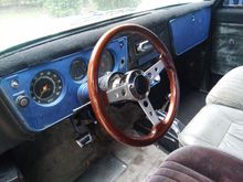 Promatic floor shifter and pre-grant wood steering wheel.