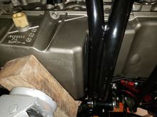 This is about as much clearance as I can get with the fbody pan and UMI setup.   Im running solid mounts so thisnshould suffice.  Hard to see in the picture but I finally feel this is enough space.