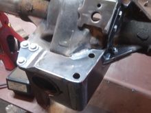 This is the 3rd spot i welded the bracket to. Honestly id of felt comfortable relying on just the 6, soon to be grade 8, 3/8" bolts. But to add some strength around where the torque arm mounts, i figured why not. 