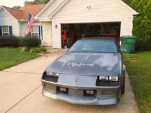 In her "new" driveway.