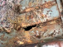 Rear drivers floor damage