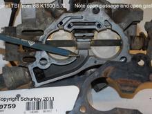 Original '88 TBI casting, and "open" base gasket.