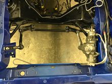 All brand new steering components purchased 2 years ago are finally going on! The steering box was rebuilt and coated in the duplicolor cast iron paint.