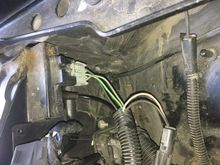Driver side firewall with green wire and other
