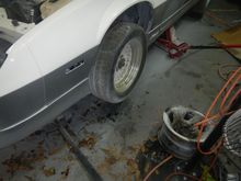 Takes 2 jacks to get it up far enough to slide the wheels under the wheel/tires.