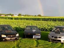 Before the rebuild, friends 04 WRX, my 84, and my 06 WRX