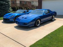 2016 Laguana Blue C7 Corvette and 1991 Firebird Trans Am 5.7L