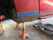 Began replacing the infected rust with part panel piece that’s clean