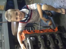 my son snd the 454 block 4bolt main... which is done now by the way..