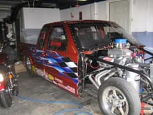 My engine builders S-10 1/4 mile truck.