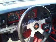 fire red interior with painted accents