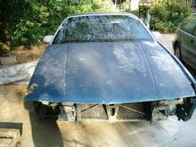 Hood off donor car