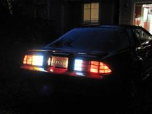 These are my LED tail lights that I custom made myself.   Over 500 LEDs soldered into these.