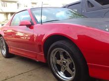 American Racing wheels, 17",  Nitto NT01 275/40/17 Rear, 245/45/17 Front.