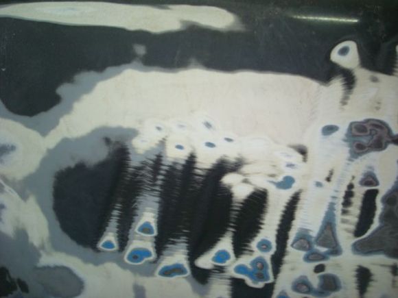 Both doors have been repaired by different shops based on how the stripe sequences were painted. Passenger door had the entire door painted in red and blue and then the white and silver back painted to the stripe edge,