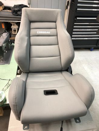 The design of the seat was modified a bit to smooth out the corners, these seats were made for leather....