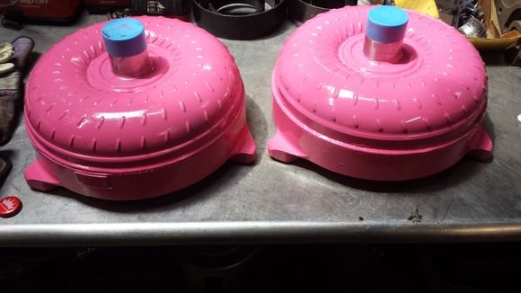 The trans and converters back from being rebuilt. Hope it'll all come together this week.