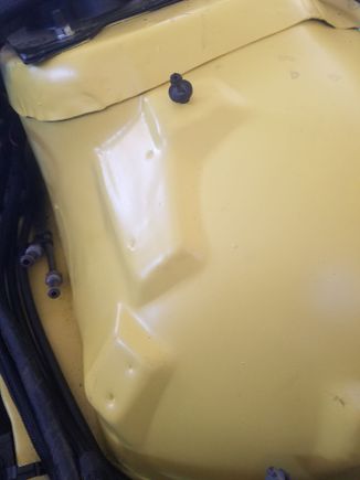 New location for the cruise servo.  Wish I'd drilled the holes before repainting the fender!