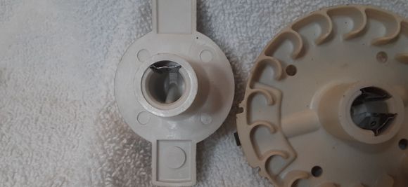 Back side of standard rotor button and HD/Marine rotor button where it pushes onto the end of the shaft.