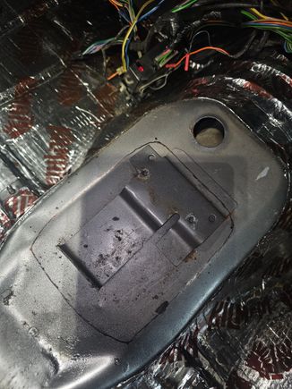 Measured out the cutout using the shift boot for reference. 