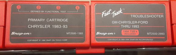 1983 to 1993 Chrysler Primary Cartridge with thru 1993 US Domestic Fast Track Troubleshooter Cartridge.