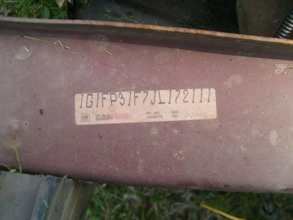 vin number?...same as behind windshield...