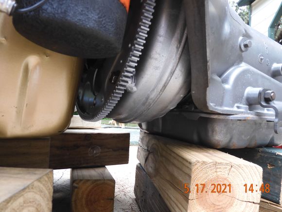 Connected the flywheel and torque converter, nice to take care of now rather than later.