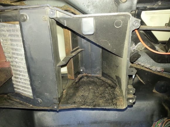 Inside the heater core box.