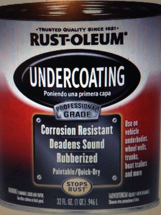 They have this at Home Depot for 39 bucks. I've never tried it, but looking at the can and the quantity you get for that price I would definately give it a go since it stops rust and is also rubberized to deaden sound. You can also brush it on for no over spray too. Looks like a winner.