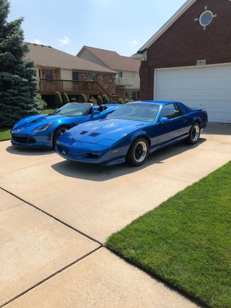 2016 Laguana Blue C7 Corvette and 1991 Firebird Trans Am 5.7L