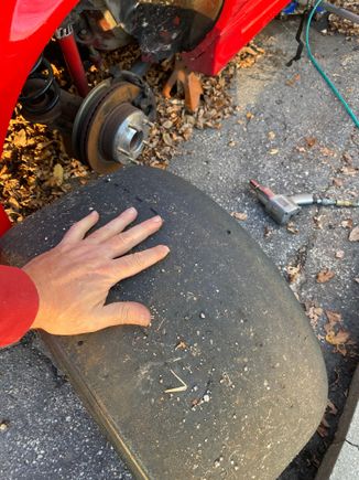 315/30 18’s on 10” rims. 