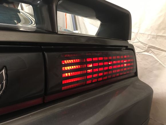 Running lights only, backup light delete is now another brake running/applied light. All bulbs are high powered LED chip bulbs. The furthest or end light is running light and blinker.