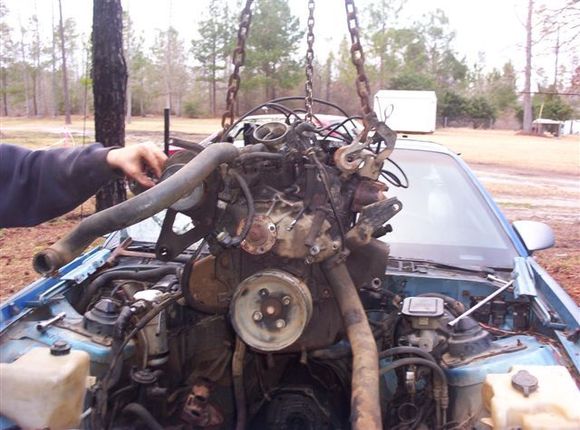 Engine coming out it was blown up