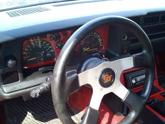 fire red interior with painted accents