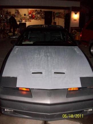 PRIMER STAGE 2. NOTE RAM COOL SLOTS CUT INTO FORWARD VENT WELLS. GM SHOULD HAVE DONE THIS AT THE FACTORY.