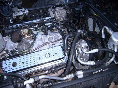 New 355ci engine being installed