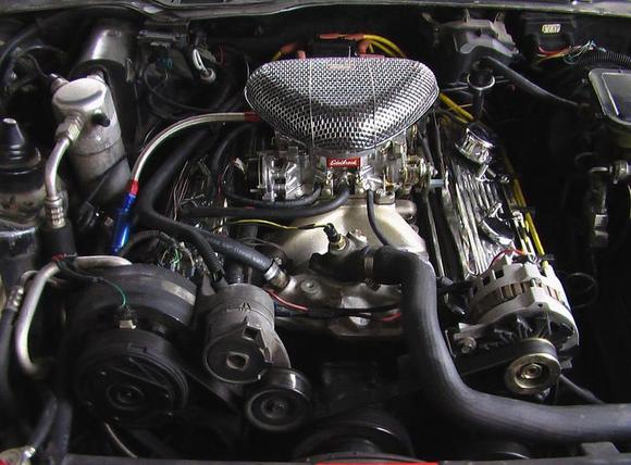 This is what the engine is like now. I'm going to get a 350 put in it though because the 305 is dying after all