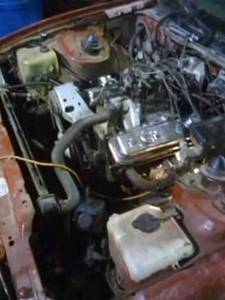 engine bay before