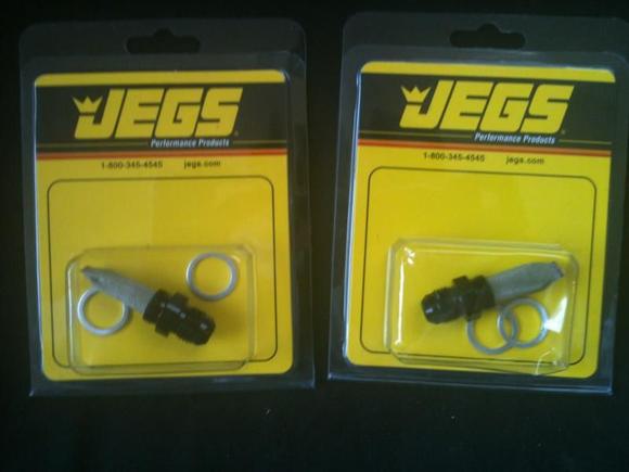 Jegs performance carb adapter filtered fittings -6AN fittings for my speed demon