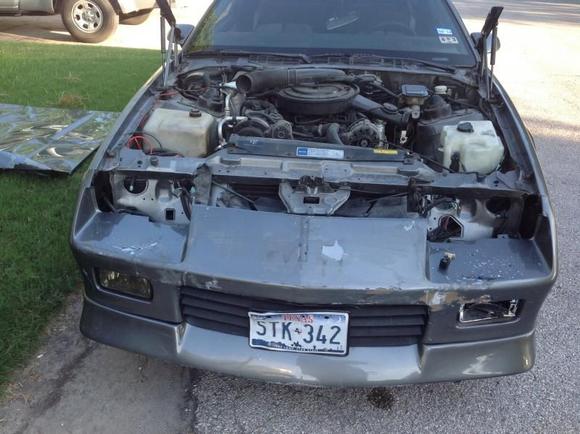 Removed the crumpled hood