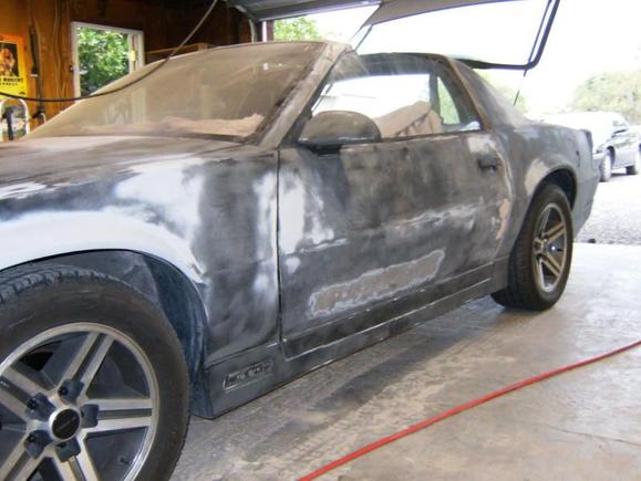 Prepping for paint Correct Iroc Rims added
