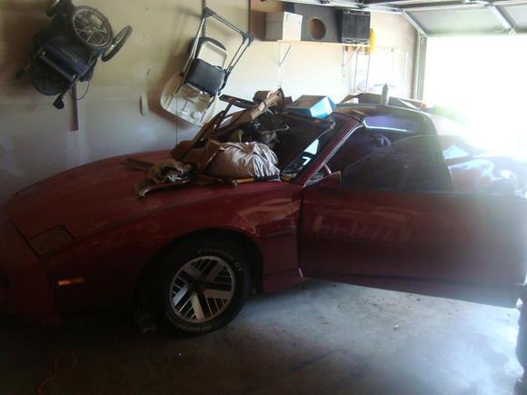 Gutting the inside , prety dirty car has been sitting for a little over a year .